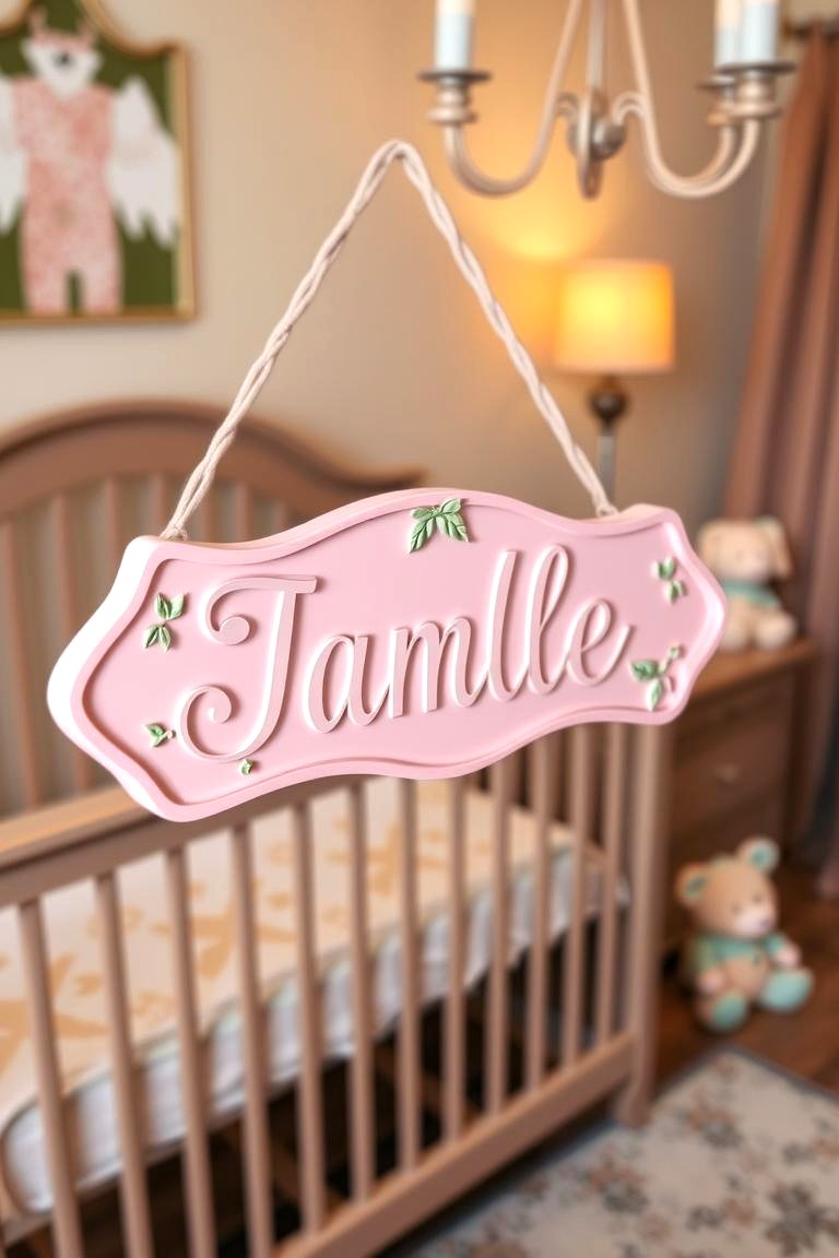 Personalized Name Sign - 24 Pink and Green Nursery Ideas
