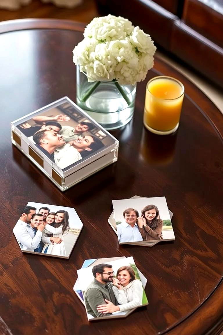 Personalized Photo Coasters - 24 Photo Display Ideas