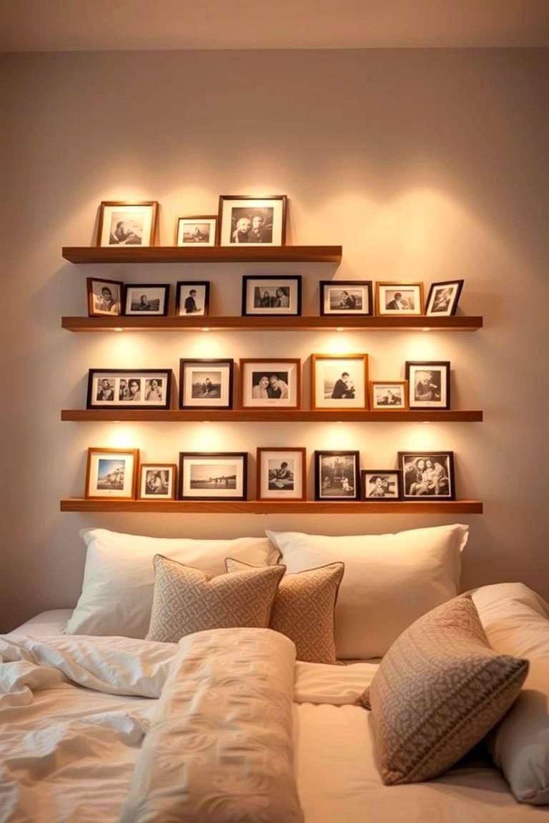 Personalized Photo Shelves - 24 Bedroom Shelving Ideas