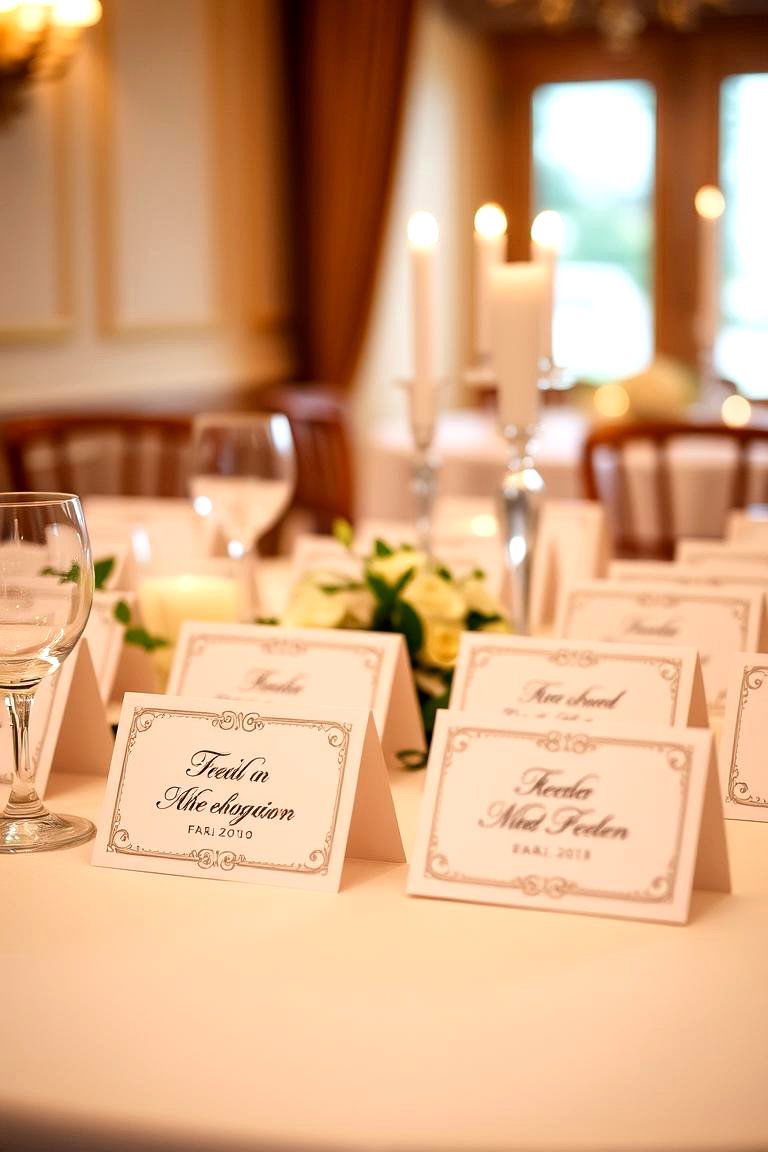 Personalized Place Cards - 24 Wedding Table Decoration Ideas