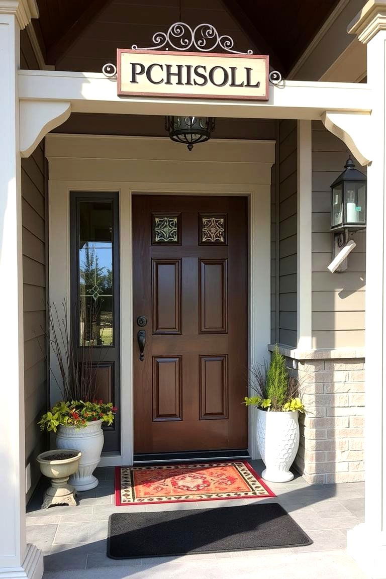 Personalized Porch Nameplate - 24 Raised Ranch Front Porch Ideas