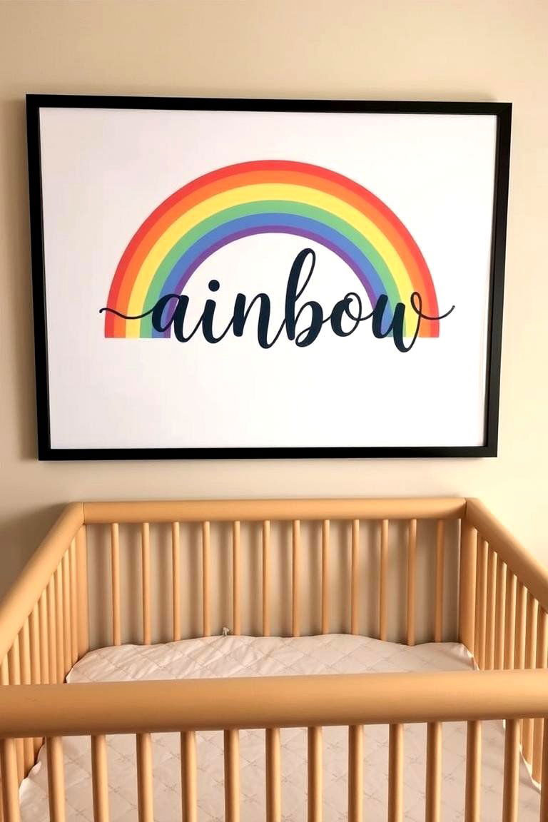 Personalized Rainbow Name Art - 24 Rainbow Nursery Ideas