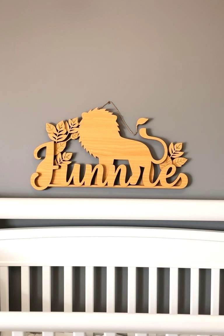 Personalized Safari Name Sign - 24 Safari Nursery Decor Ideas