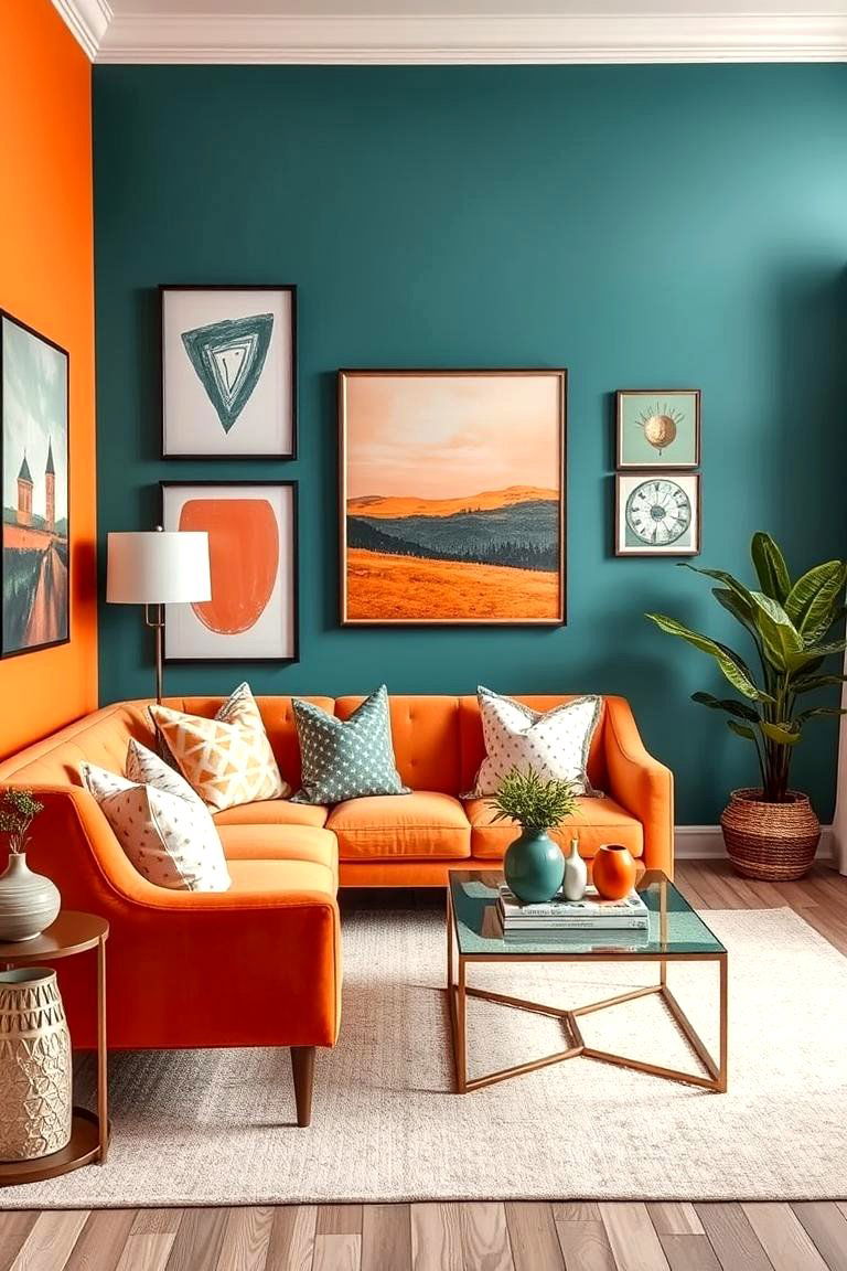 Personalized Style Statement - 24 Teal and Orange Color Scheme for Your Rooms