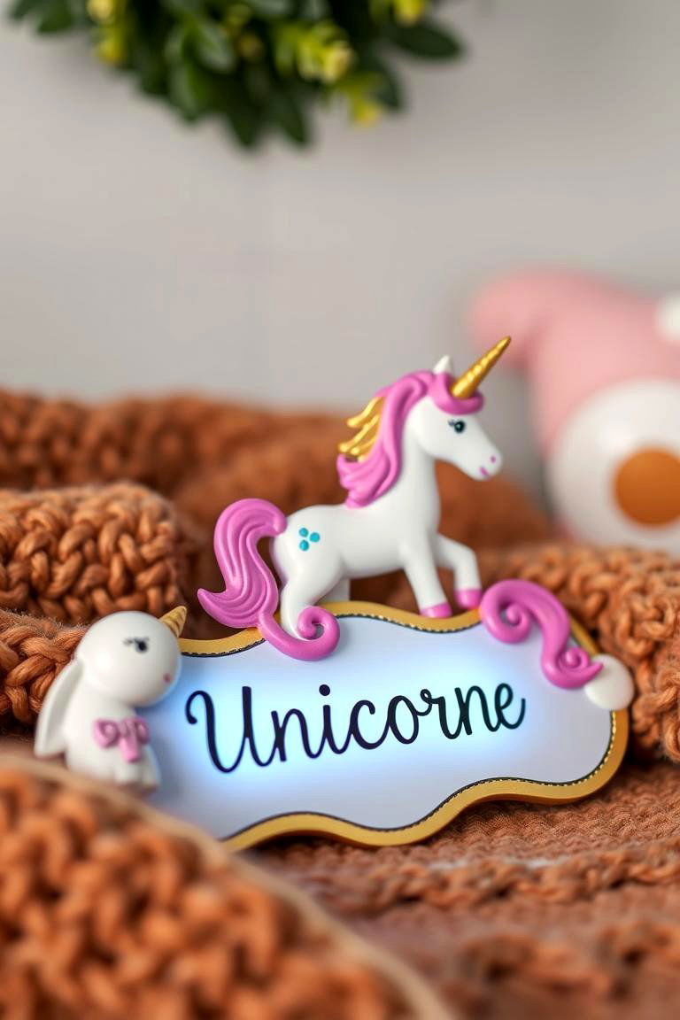 Personalized Unicorn Nameplate - 24 Unicorn Bedroom Ideas