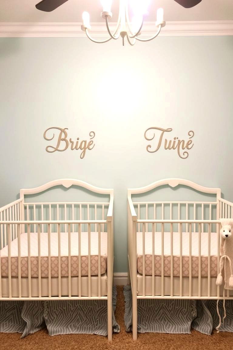 Personalized Wall Art - 24 Twin Nursery Ideas