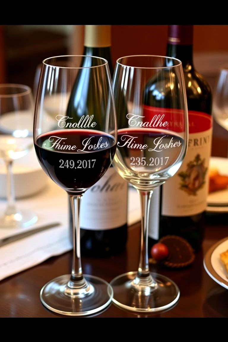 Personalized Wine Glasses - 24 40th Wedding Anniversary Gift Ideas