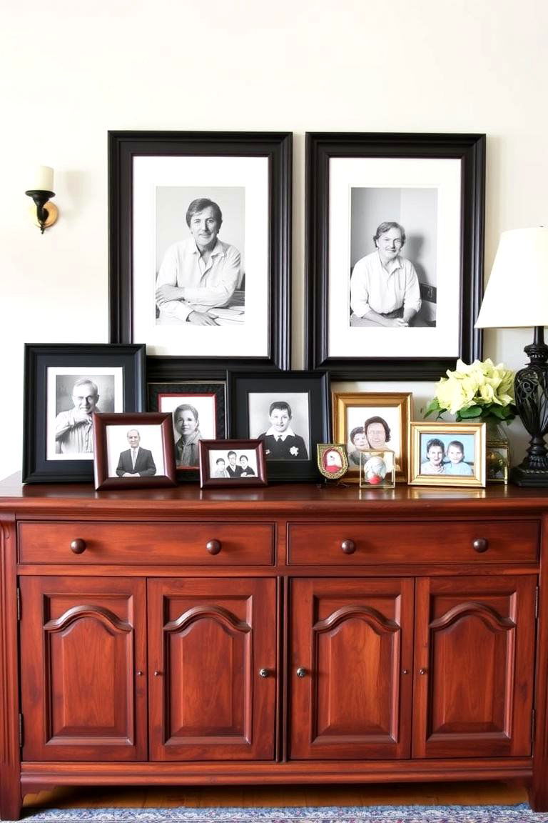 Personalizing with Family Photos - 24 Sideboard Decor Ideas