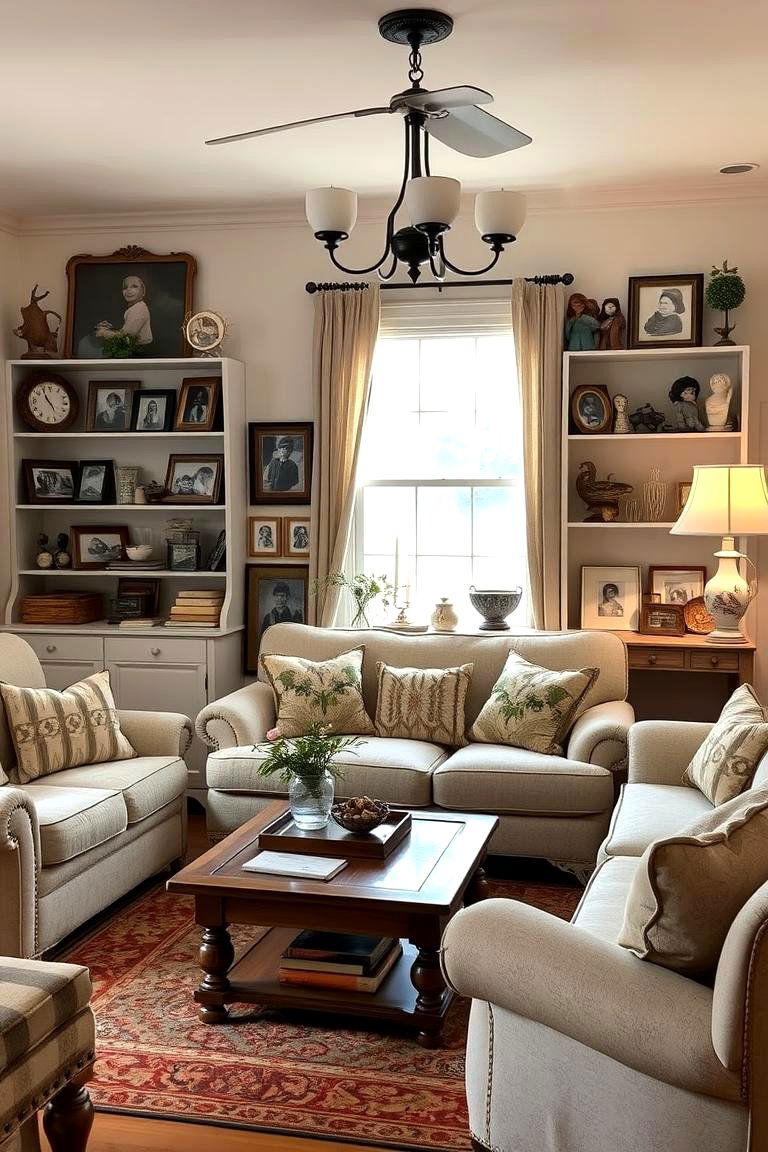 Personalizing with Sentimental Items - 24 Shabby-chic Style Living Room Ideas