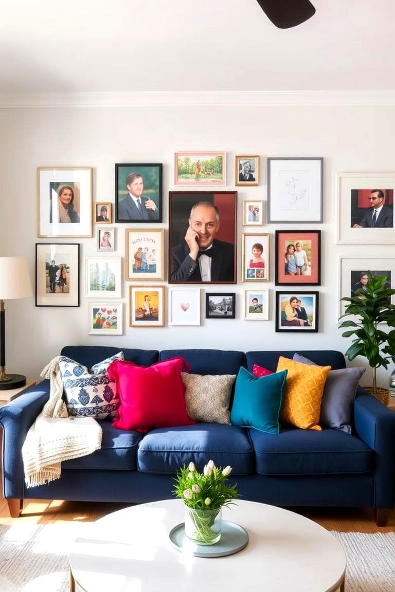 Personalizing with a Gallery Wall as the Centerpiece - 24 Living Room Layout Ideas
