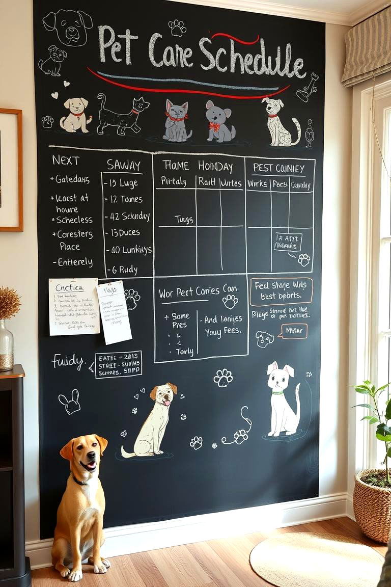 Pet Care Scheduler Chalkboard - 24 Chalkboard Wall Ideas