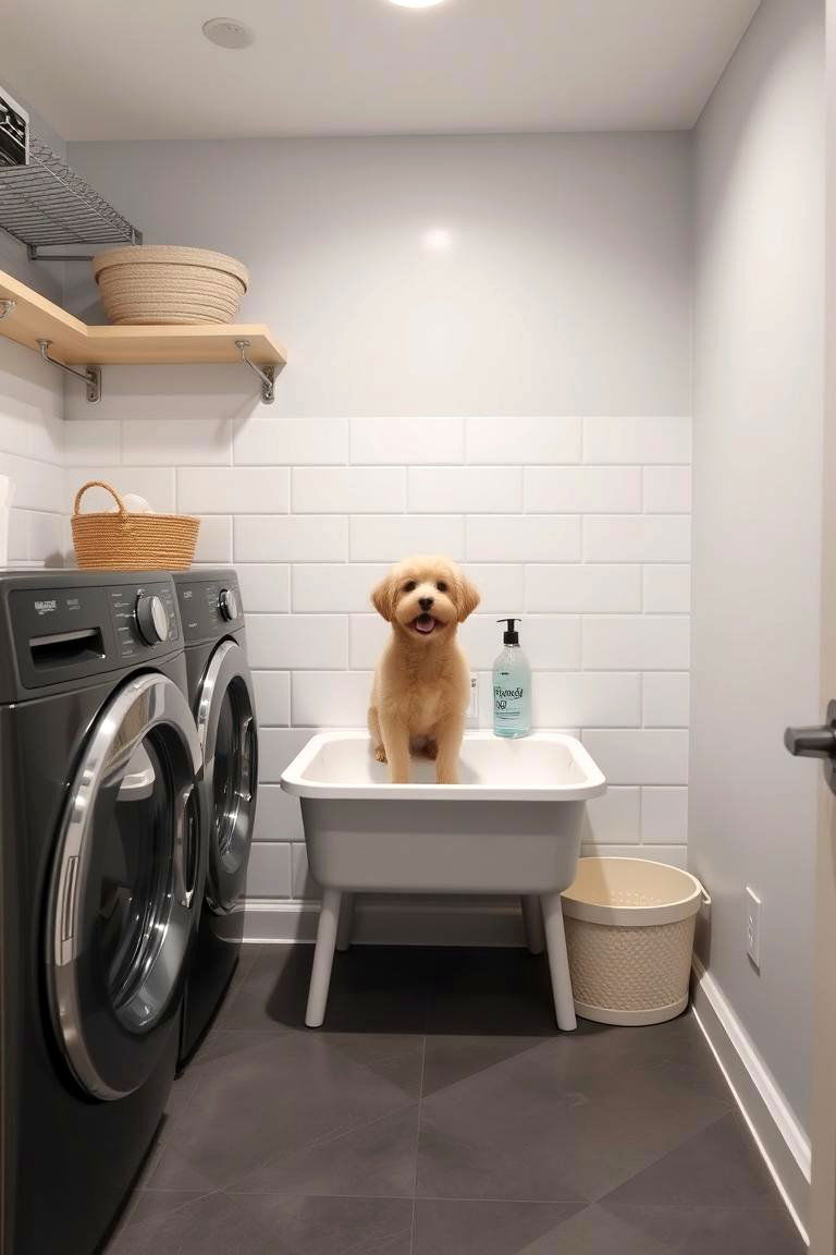 Pet Friendly Laundry Zone - 24 Garage Laundry Room Ideas