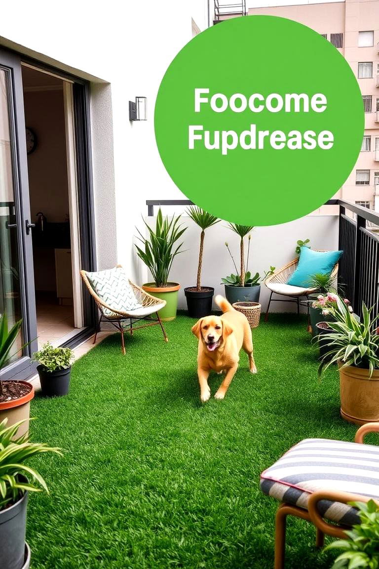 Pet Friendly Space - 24 Artificial Grass Balcony Design