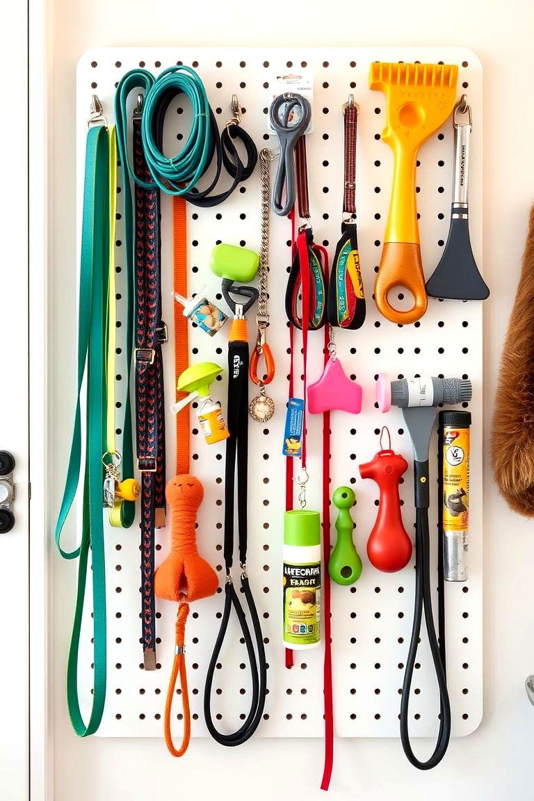 Pet Supply Station - 24 Pegboard Ideas