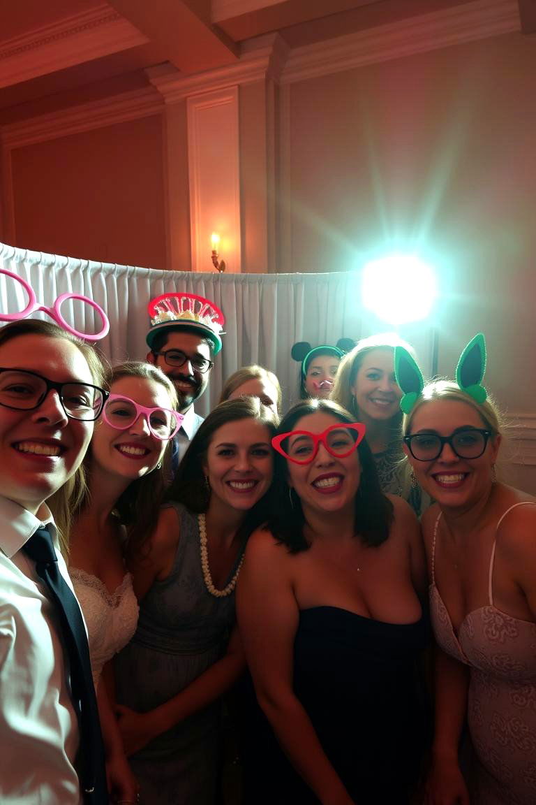Photo Booth with Fun Props - 24 Wedding Reception Ideas