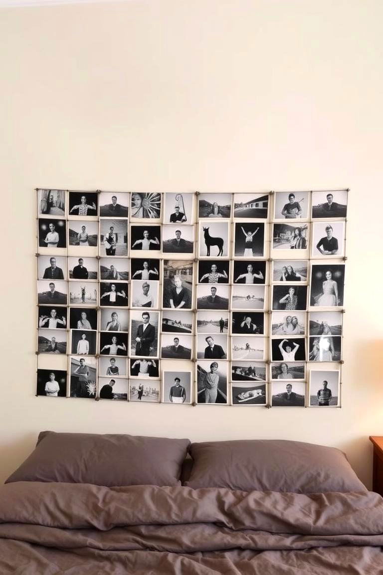 Photo Wall Grid - 24 Bedroom Wall Decor Ideas