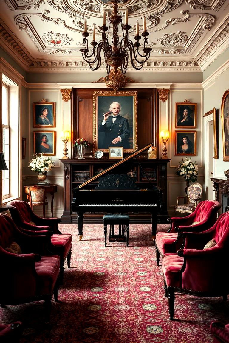 Piano as a Statement Piece - 24 Victorian Interior Design Ideas