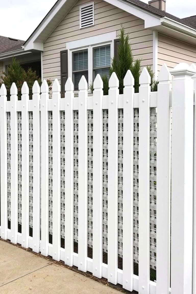 Picket Fence with Privacy Slats - 24 White Privacy Fence Ideas