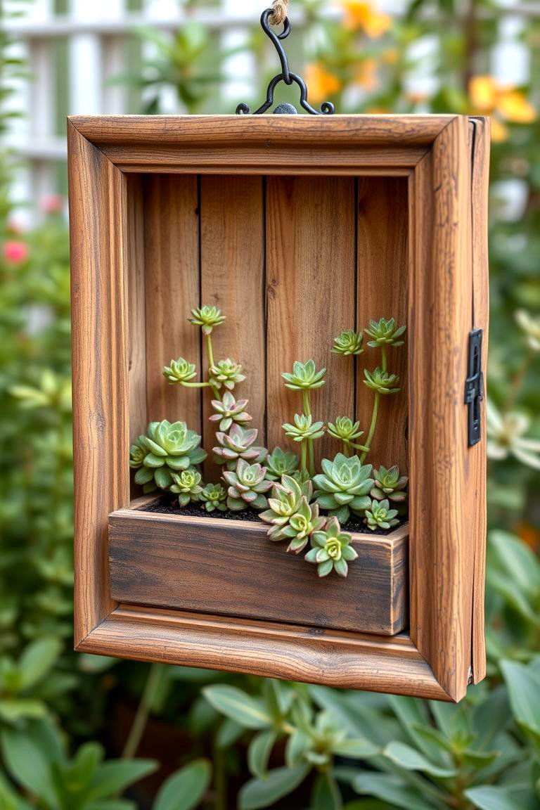 Picture Frame Display - 24 Outdoor Succulent Container Ideas