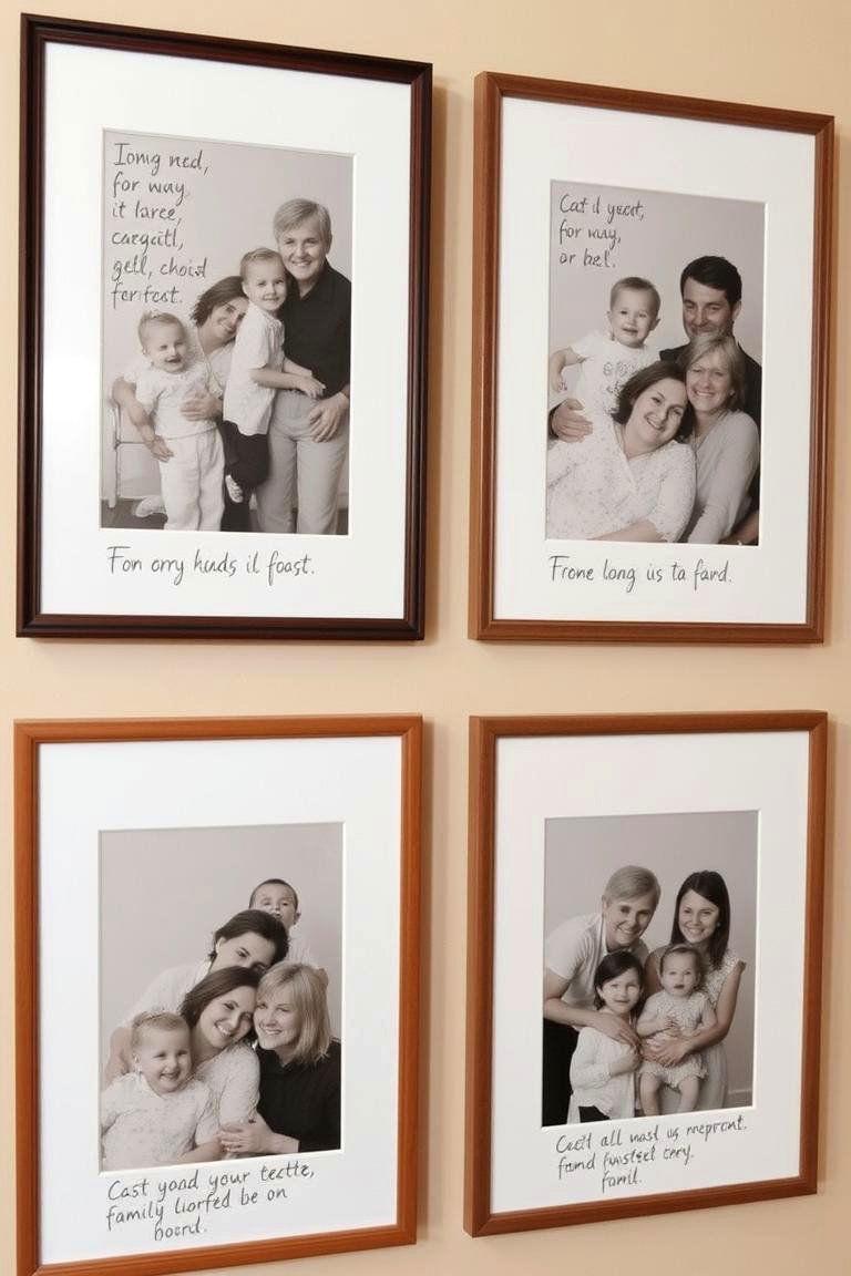 Picture Frames with Handwritten Captions - 24 Family Picture Wall Ideas