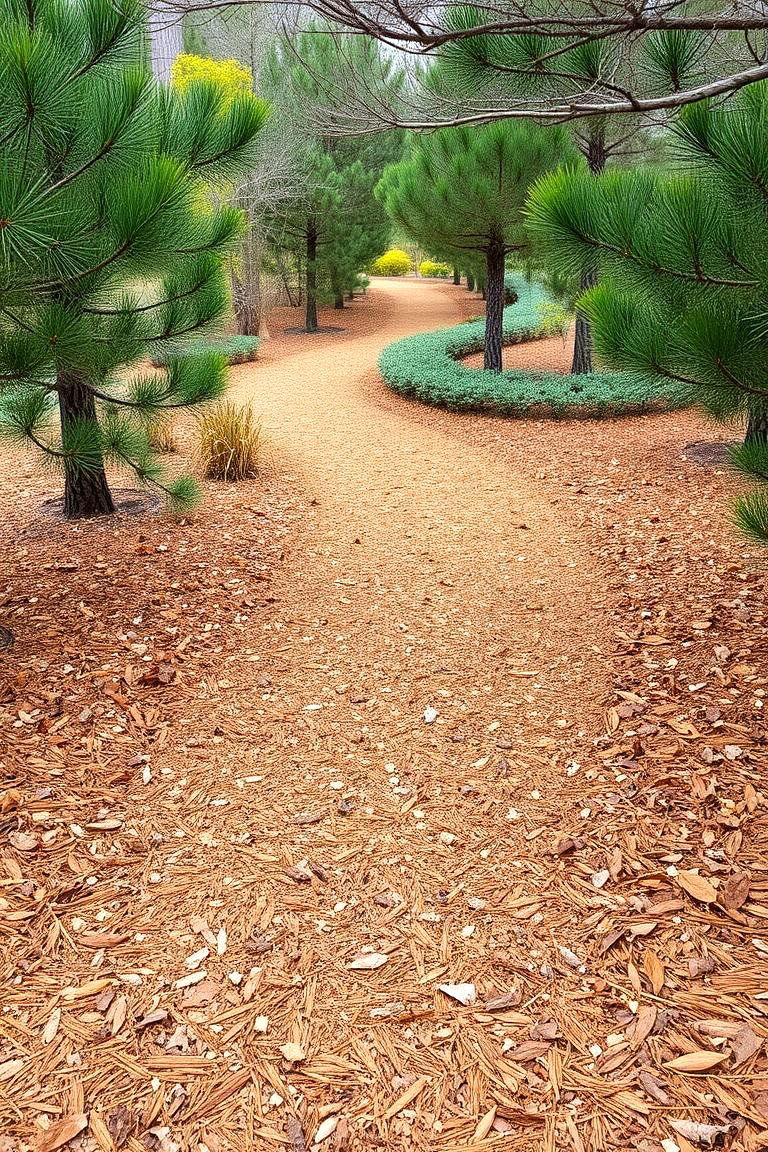 Pine Needle Path Softness - 24 Rustic Landscaping Ideas