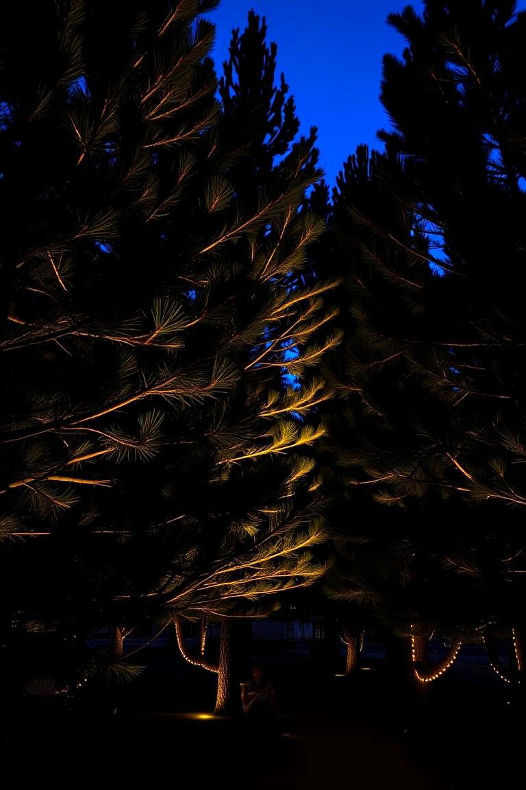 Pine Tree Lighting Ambiance - 24 Pine Tree Landscape Ideas