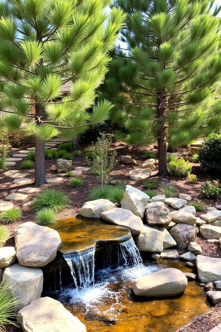 Pine Tree Water Feature Integration - 24 Pine Tree Landscape Ideas
