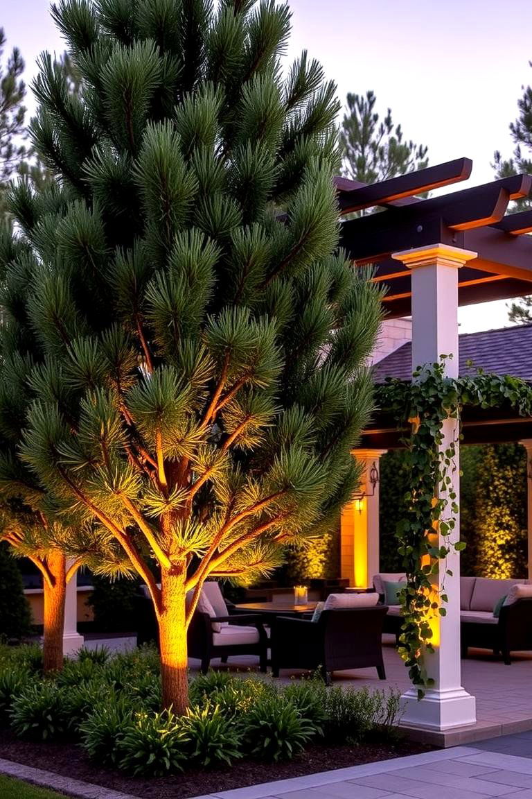 Pine Tree and Pergola Retreat - 24 Pine Tree Landscape Ideas