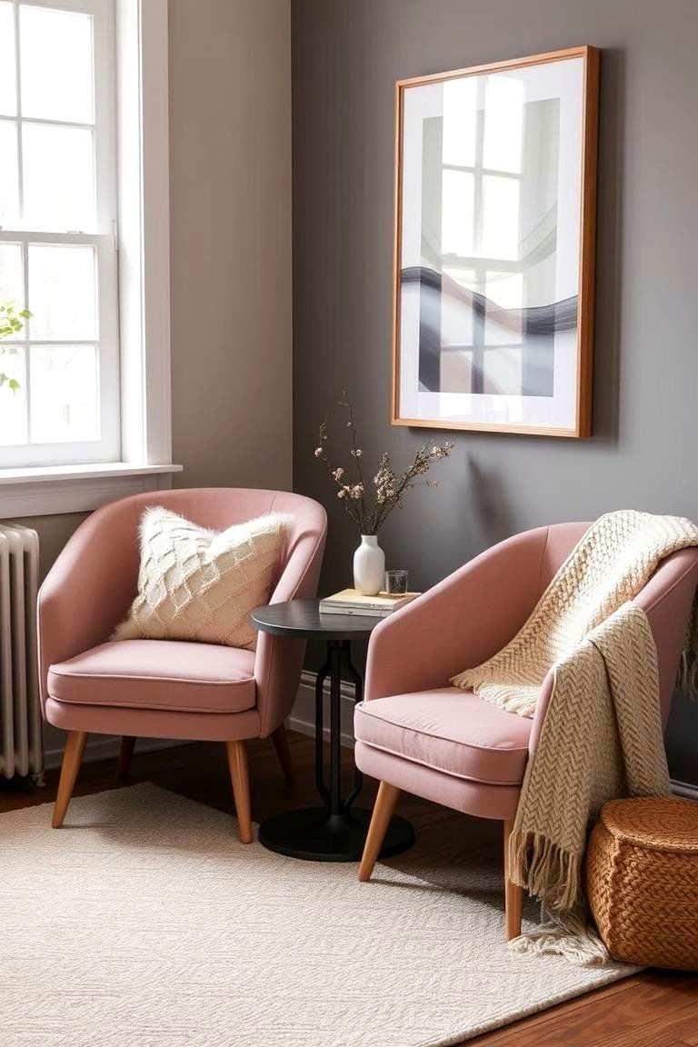 Pink Accent Chairs - 24 Pink Living Room Ideas