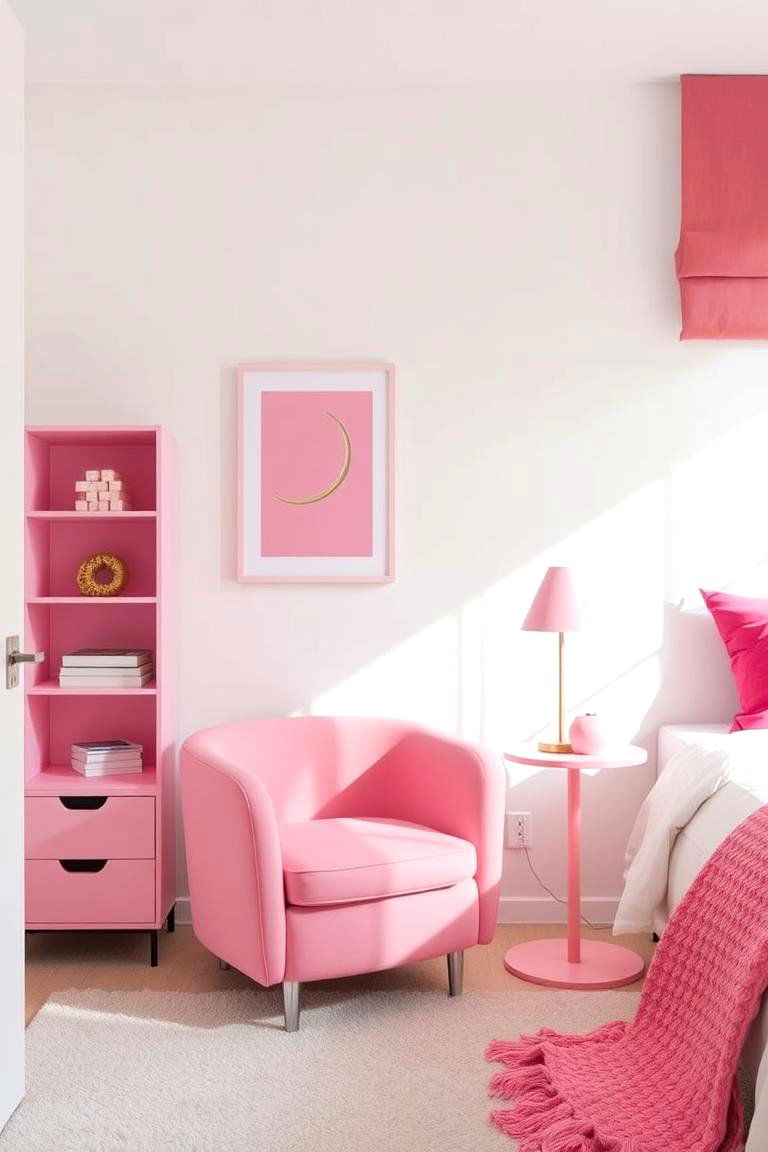 Pink Accent Furniture - 24 Pink Dorm Room Ideas