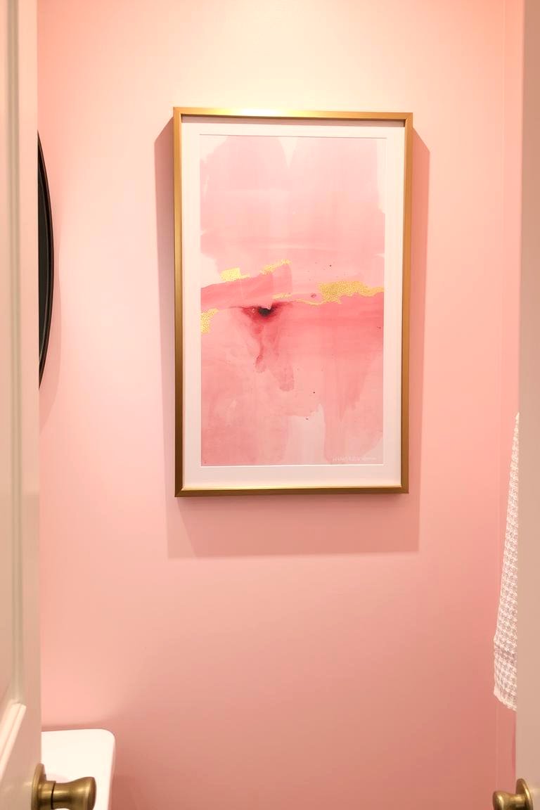 Pink Artwork - 24 Pink Bathroom Ideas