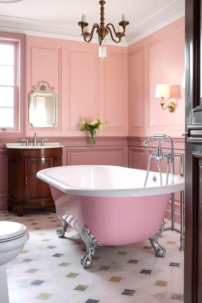 Pink Bathtub - 24 Pink Bathroom Ideas