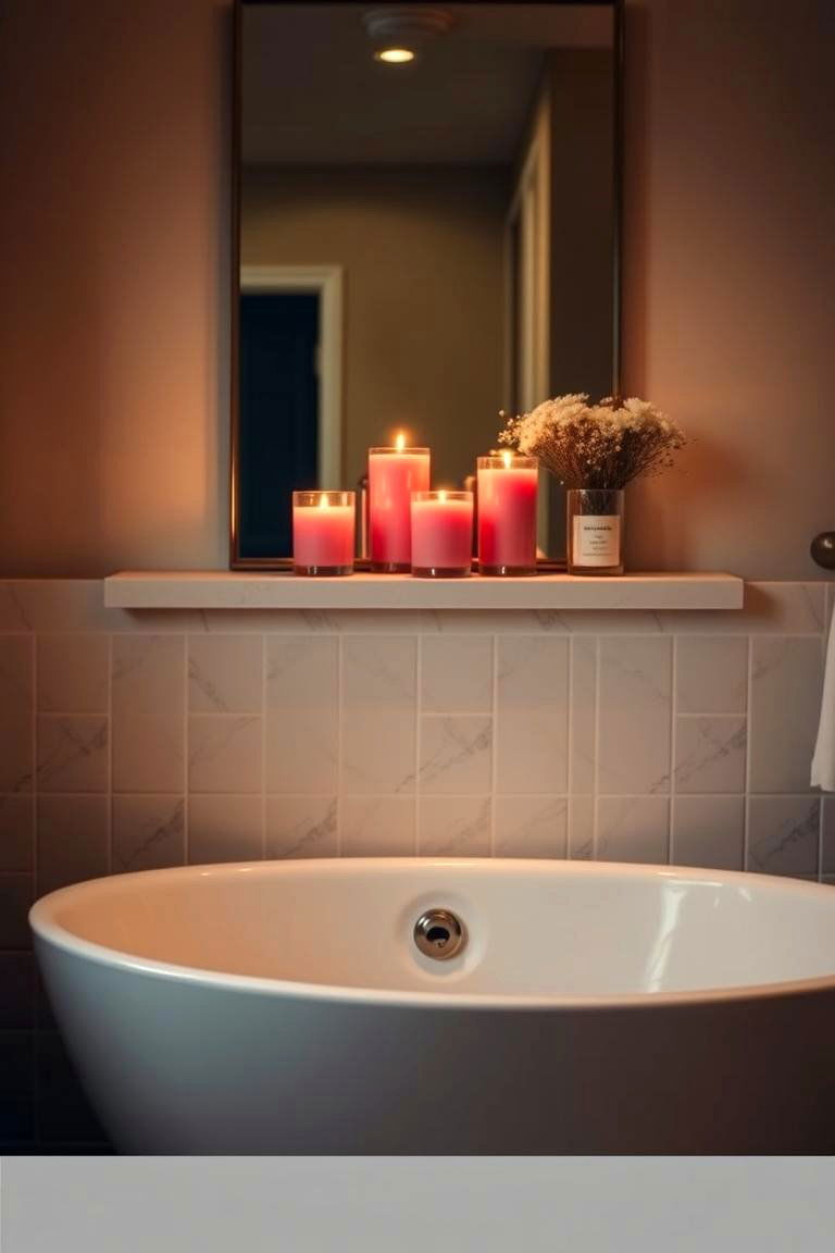 Pink Candles and Scents - 24 Pink Bathroom Ideas