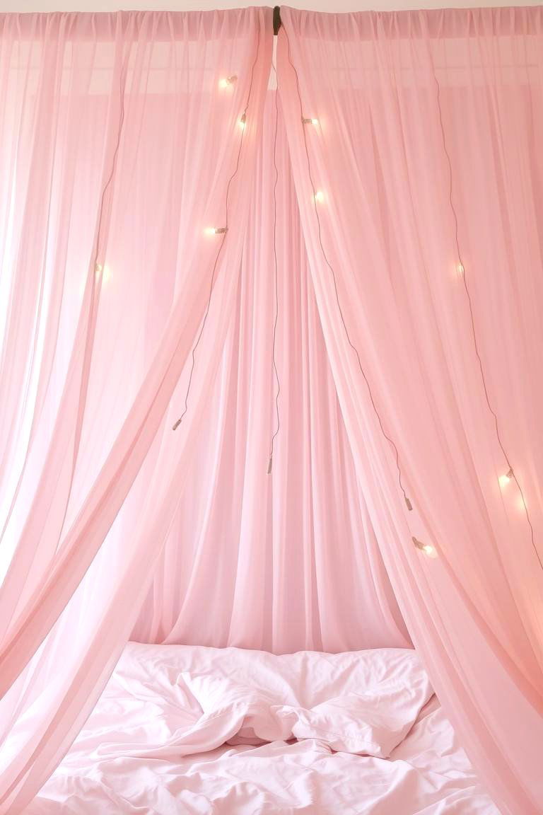 Pink Canopy Bed - 24 Pink Boho Bedroom Ideas