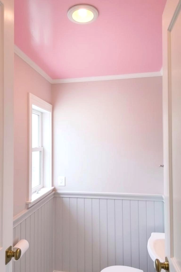 Pink Ceiling - 24 Pink Bathroom Ideas