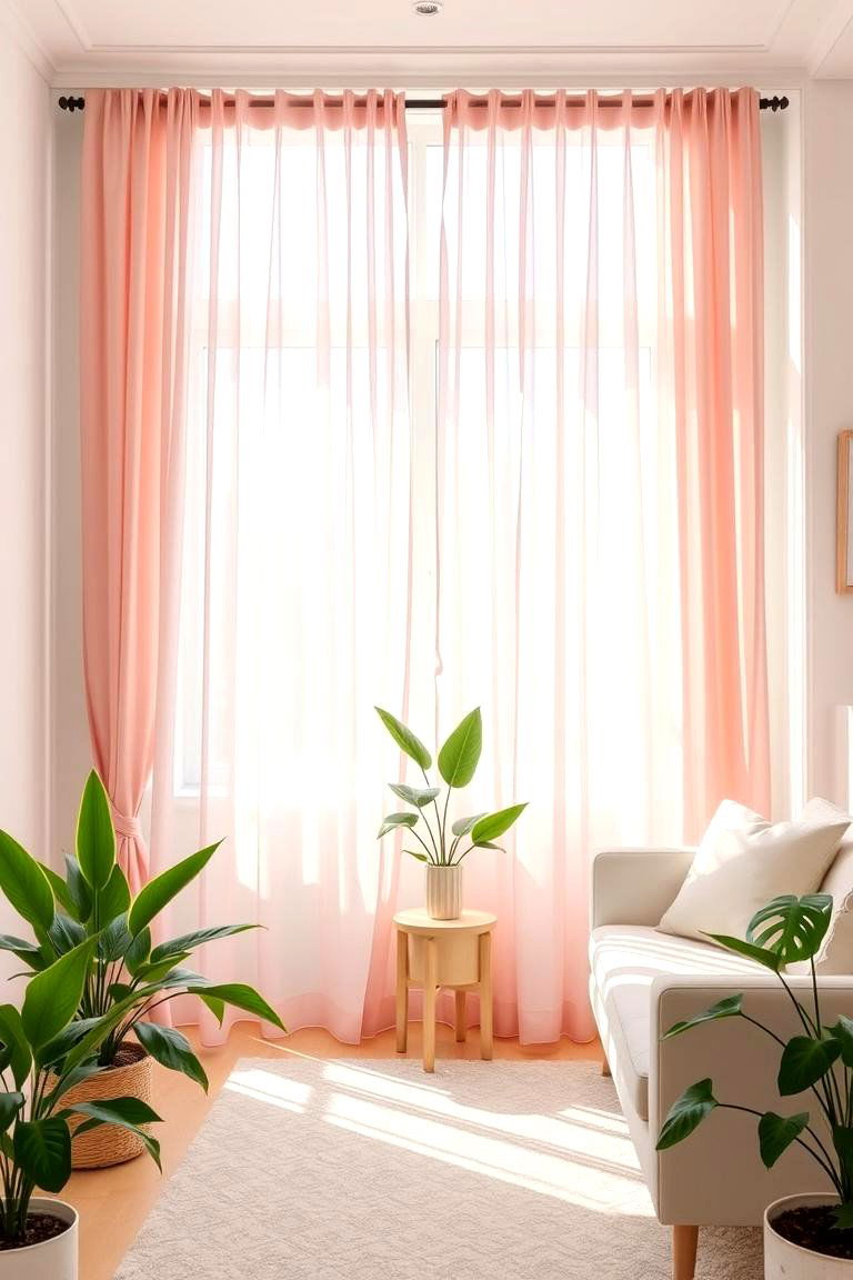Pink Curtains or Drapes - 24 Pink Living Room Ideas