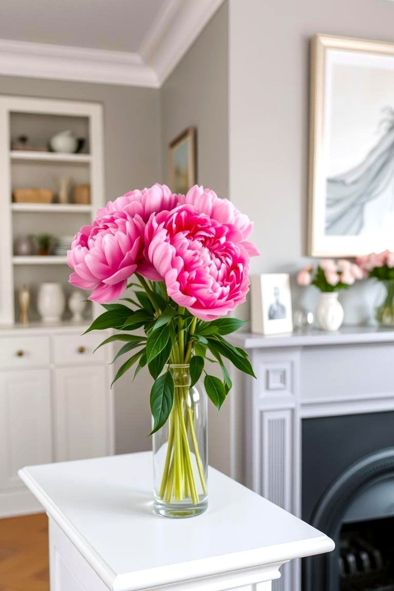 Pink Floral Arrangements - 24 Pink Living Room Ideas