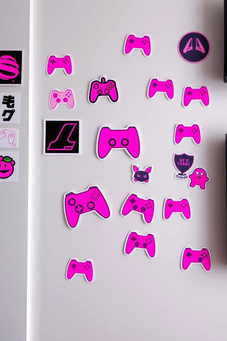 Pink Themed Wall Decals or Stickers - 24 Pink Gaming Setup Ideas