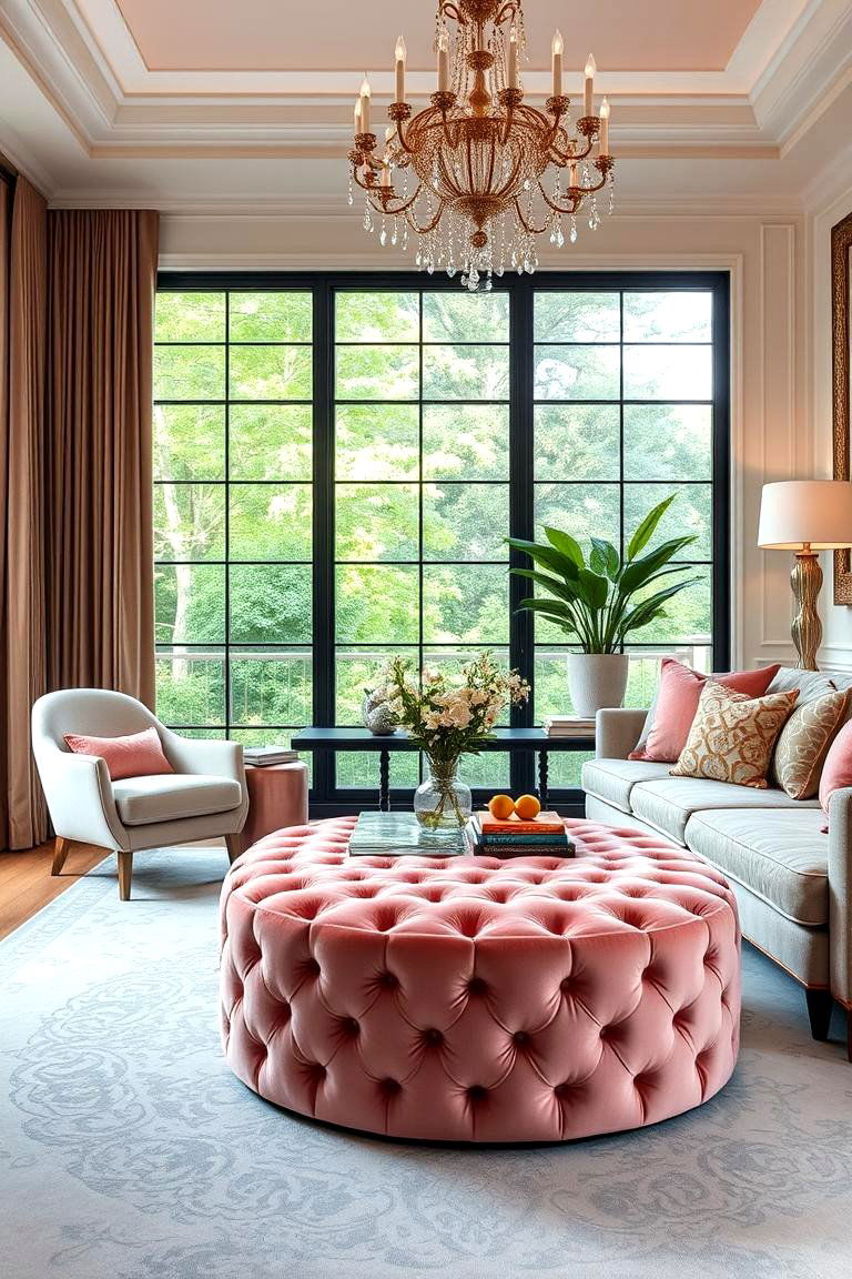 Pink Velvet Furniture - 24 Pink Living Room Ideas