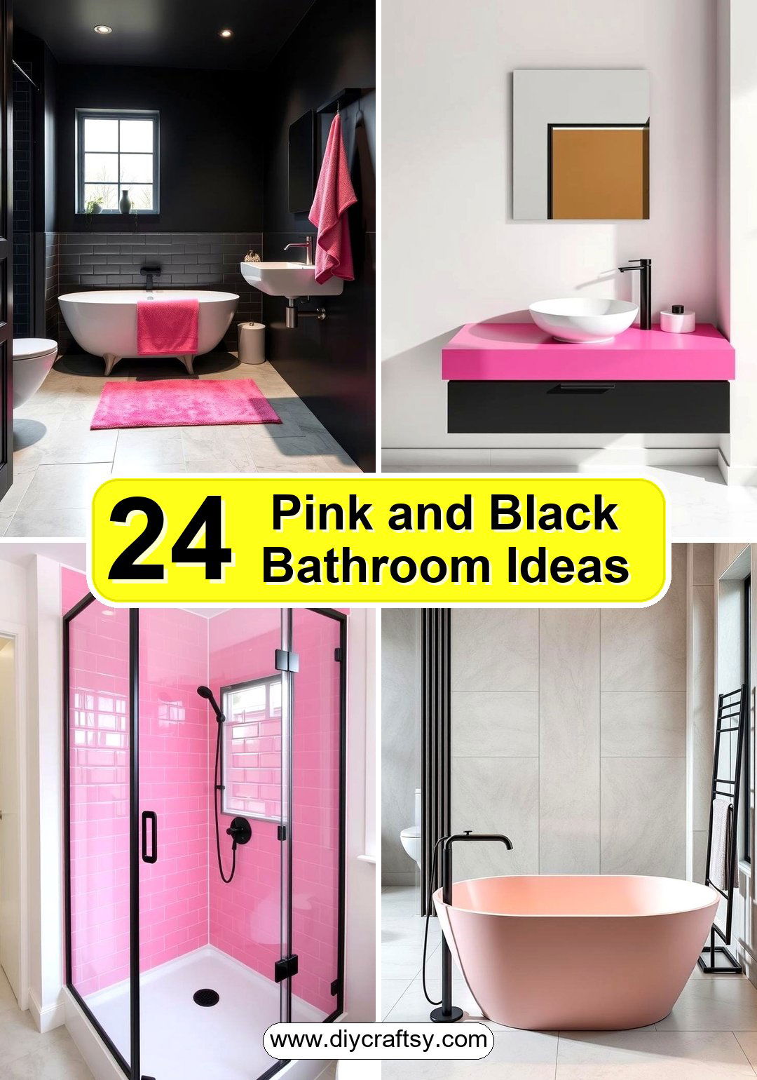 Pink and Black Bathroom Ideas