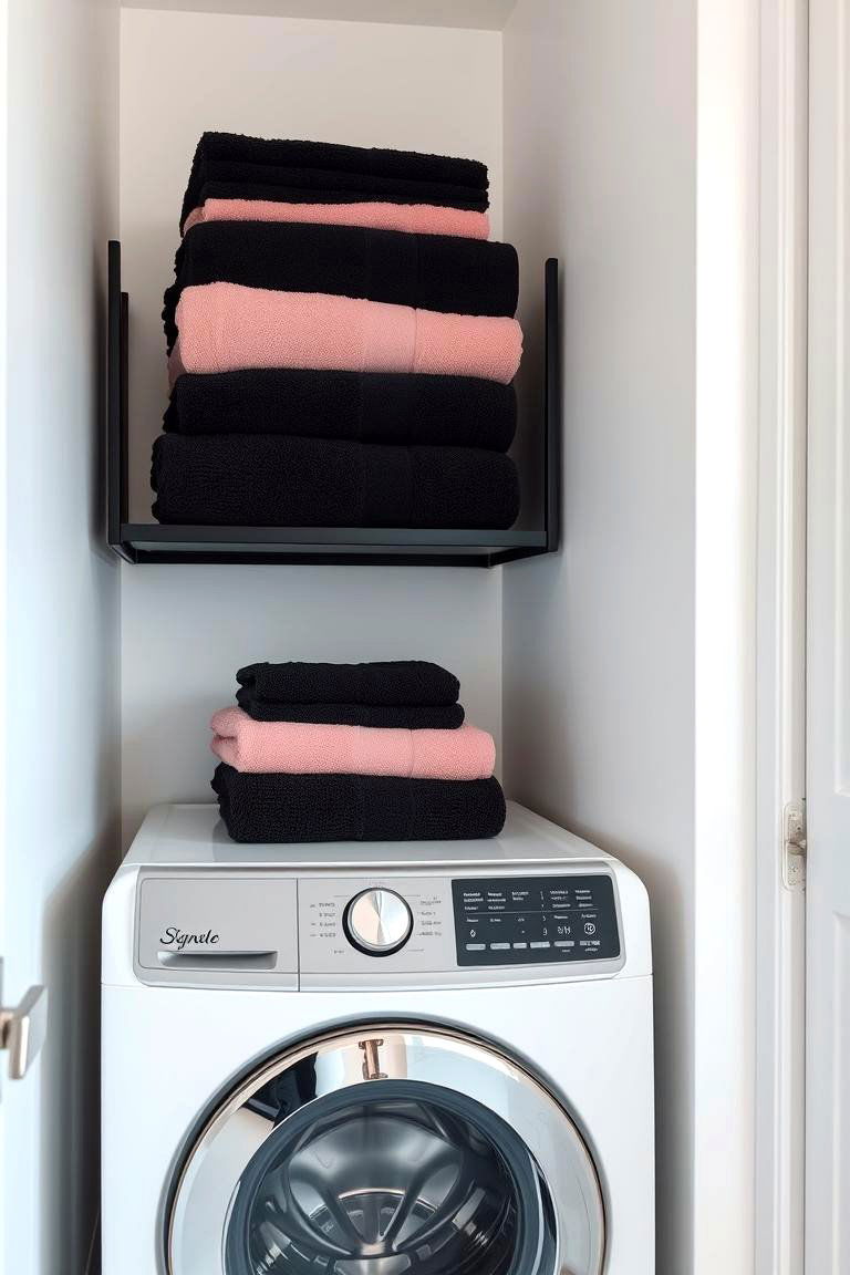 Pink and Black Towels - 24 Pink and Black Bathroom Ideas