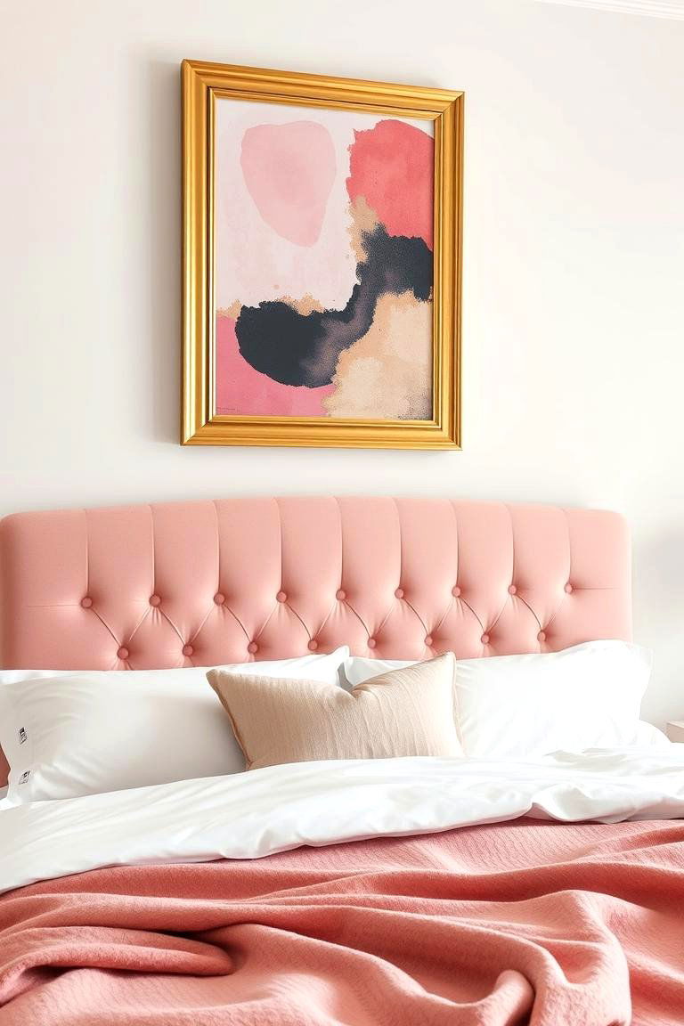 Pink and Gold Accents - 24 Pink Boho Bedroom Ideas