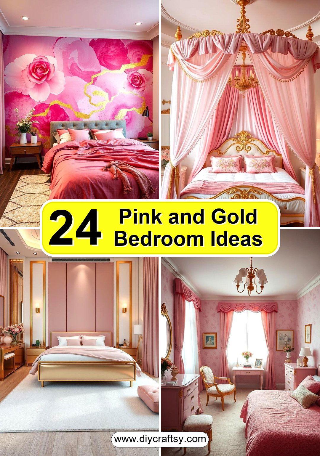 Pink and Gold Bedroom Ideas