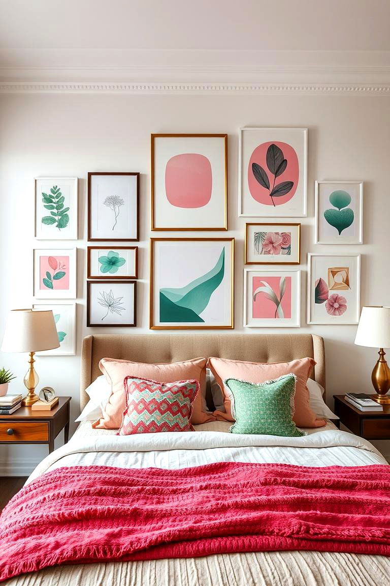 Pink and Green Artwork Gallery - 24 Pink and Green Bedroom Ideas