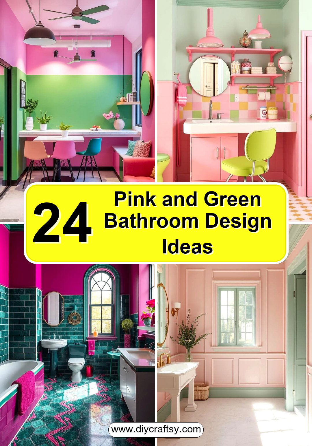 Pink and Green Bathroom Design Ideas