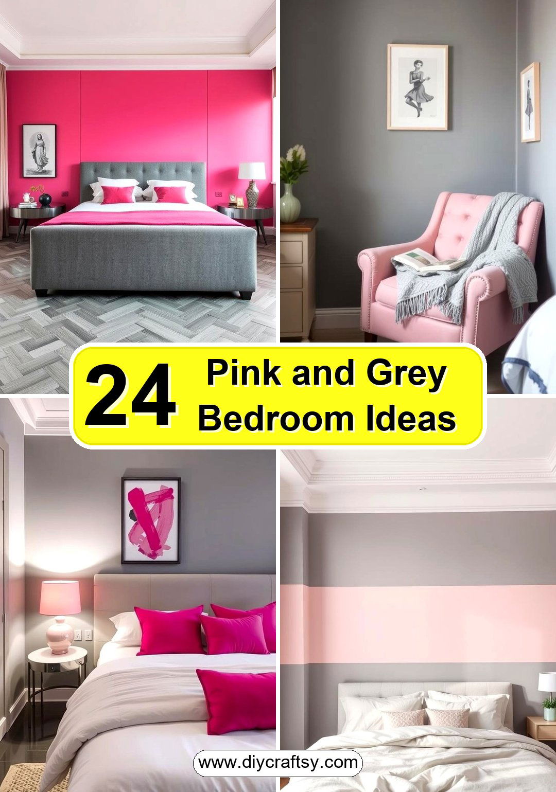 Pink and Grey Bedroom Ideas