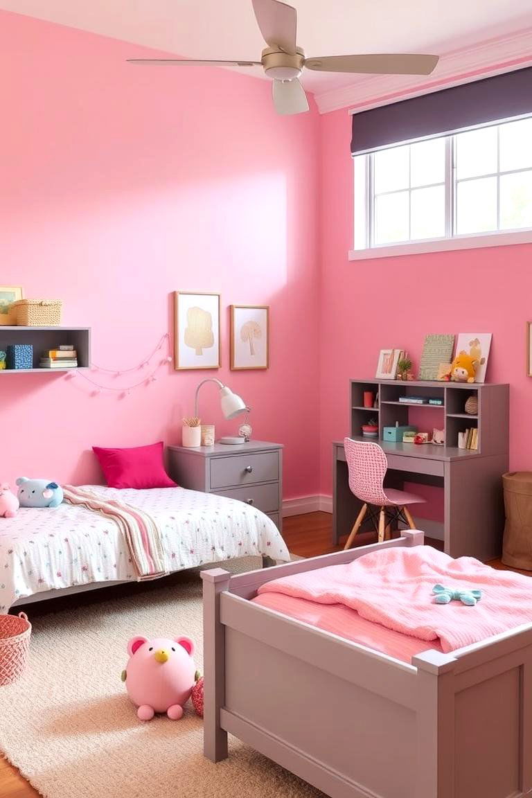 Pink and Grey Kids Bedroom - 24 Pink and Grey Bedroom Ideas