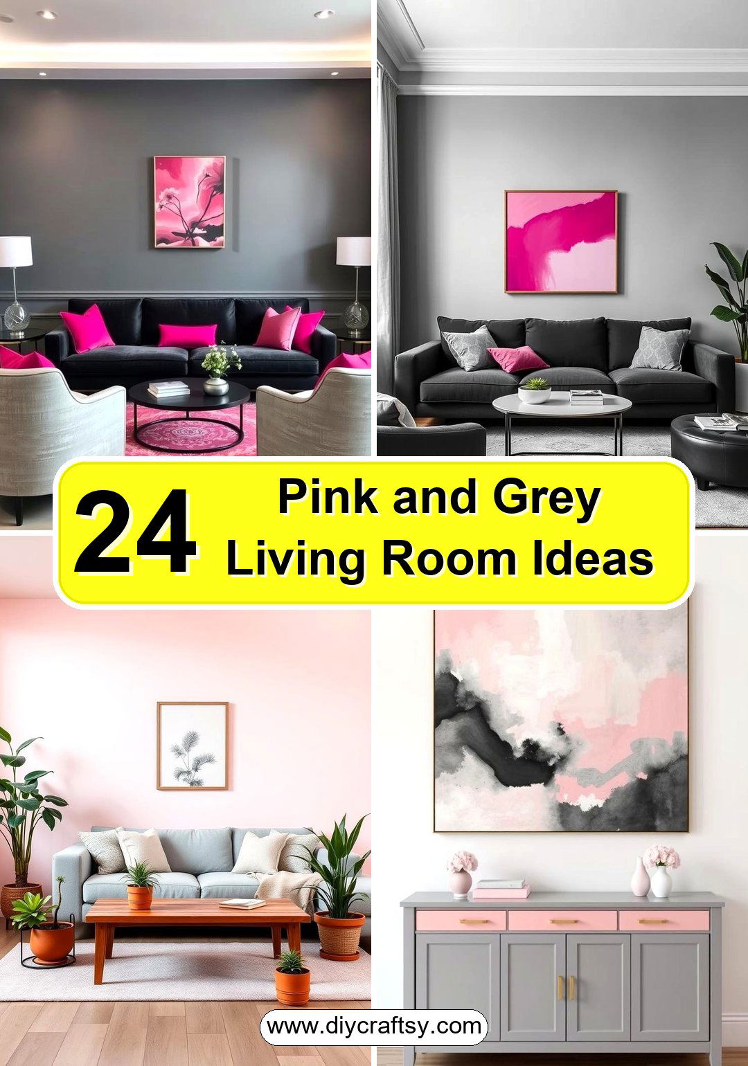 Pink and Grey Living Room Ideas