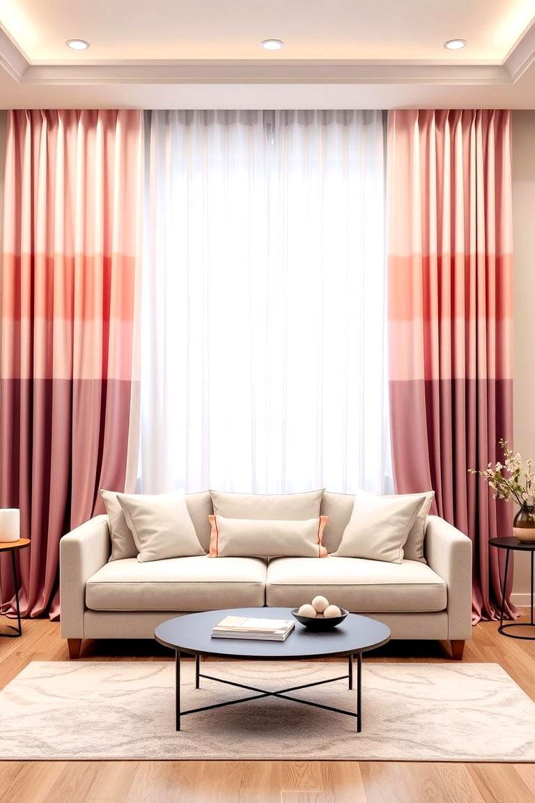 Pink and Grey Ombre Effect - 24 Pink and Grey Living Room Ideas