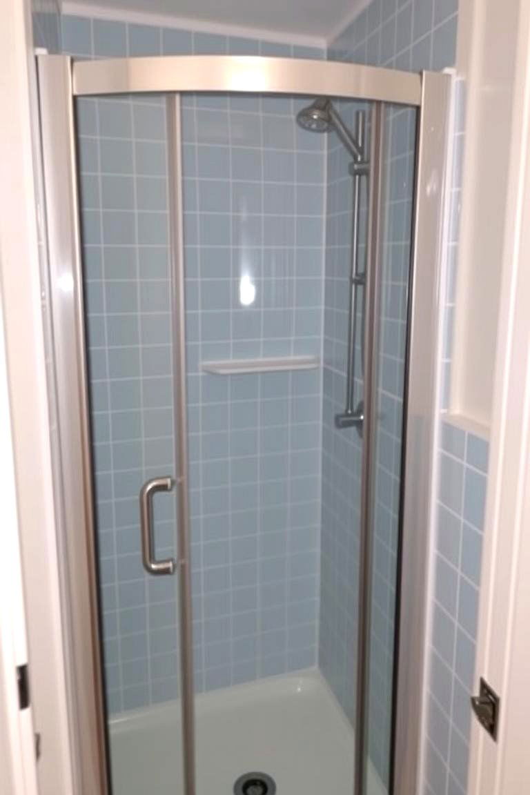 Pivot Door Shower - 24 Small Bathroom Walk in Shower Ideas